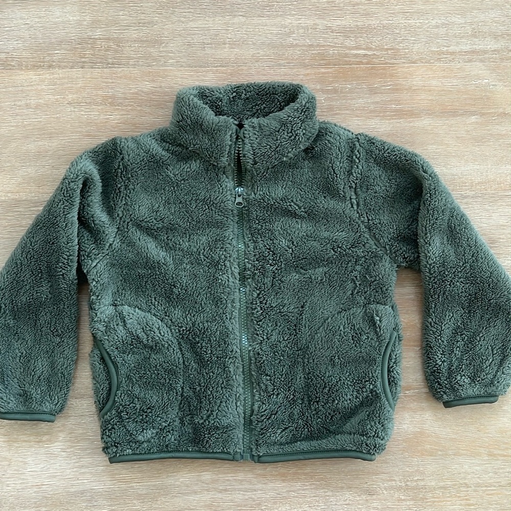Toddler Boy Fuzzy Fleece Soft Zip Up Jacket 4-5 5-6 years 5 6 Olive Green